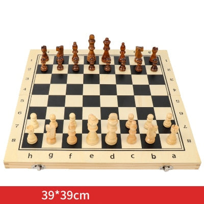 wood made chess set