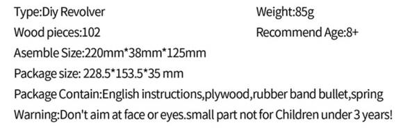 Wooden gun specification