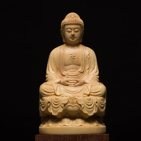 solid wood buddha statue