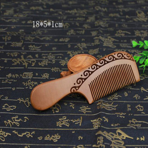 Handcrafted Peach Wood Comb 100% Natural Bamboo