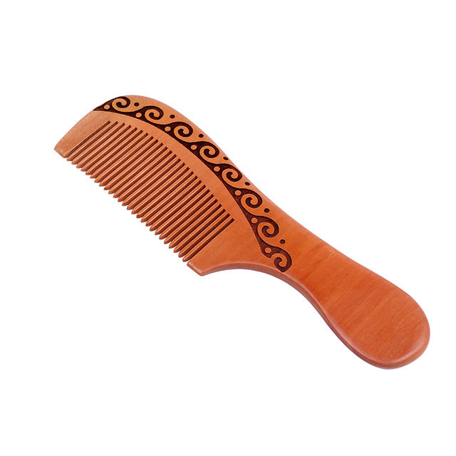 Handcrafted Peach Wood Comb 100% Natural Bamboo