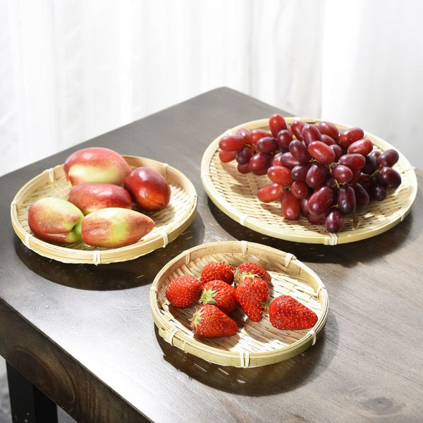 Handmade Bamboo Round Storage Tray