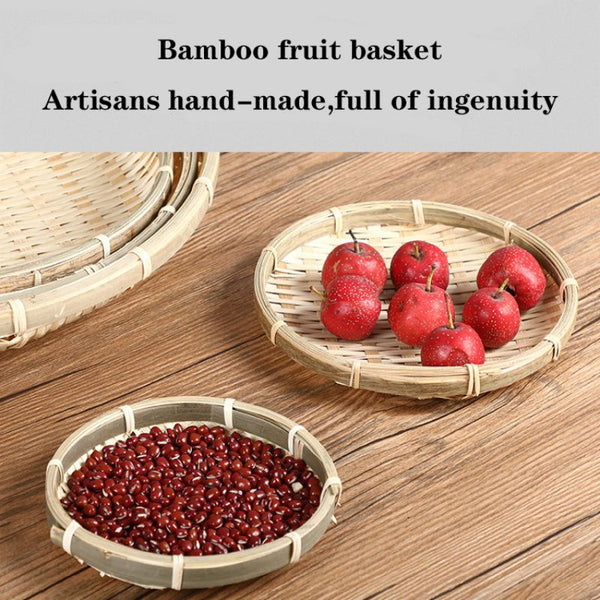 Handmade Bamboo Round Storage Tray