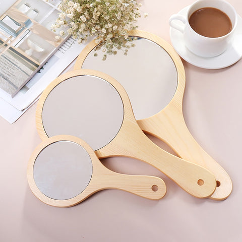 wooden portable mirror