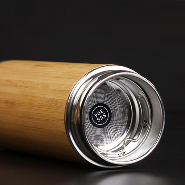 Bamboo & Stainless Steel Vacuum Flask