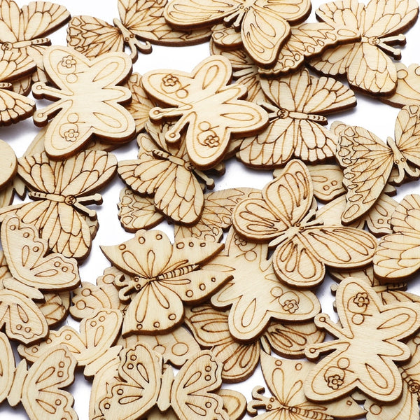 Butterfly Shape Wooden Pieces | 20 Pieces