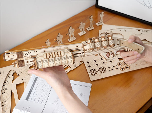 Fun wooden rubber gun