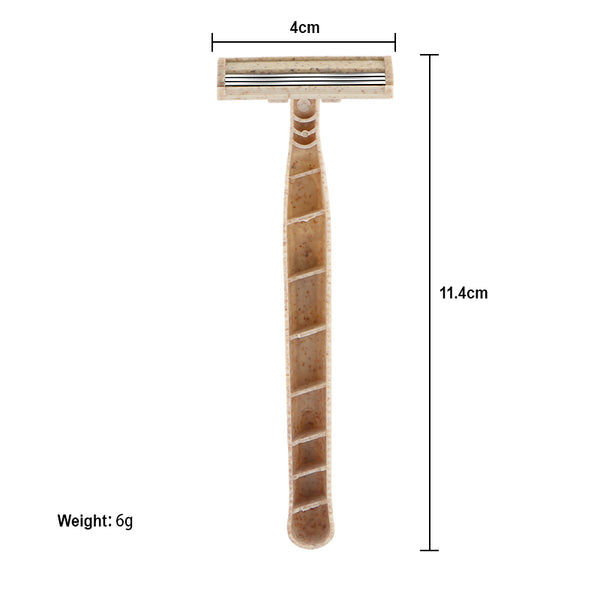 Eco Friendly Biodegradable Razor for Men and Women |Pack Of 8, Made of Wheat Straw|