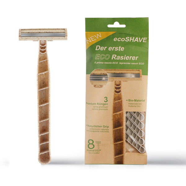 Eco Friendly Biodegradable Razor for Men and Women |Pack Of 8, Made of Wheat Straw|