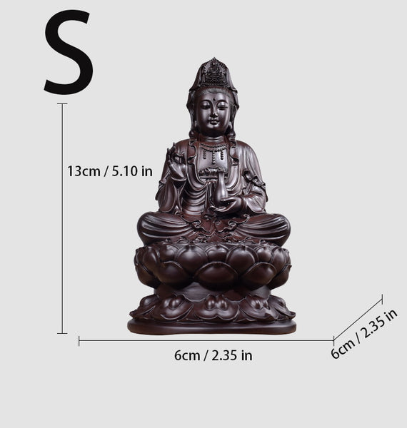 Solid wood carving Buddha on Lotus statue