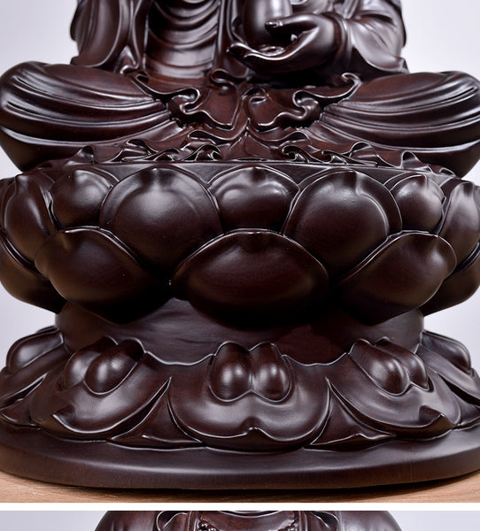 Detailed wooden buddha statue