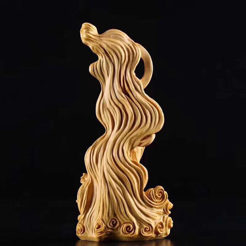 Solid wood standing Buddha Statue