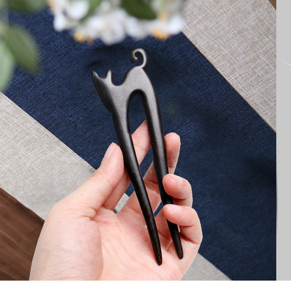 carved hair pin