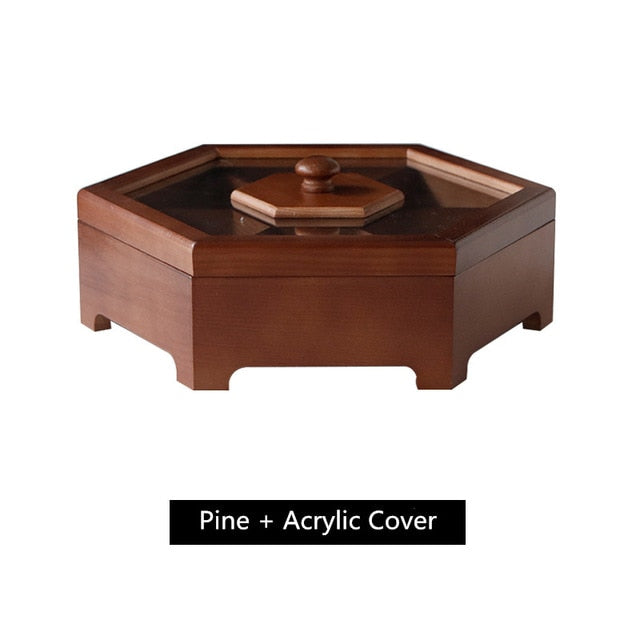 Creative solid wood storage box with lid